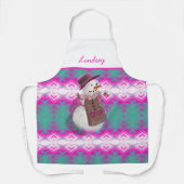 Niedliche, gemütliche Snow Girl Winter Gemustert Schürze (Vorderseite)