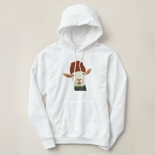 Niedliche, gemütliche Winterziege mit Beanie-Hut u Hoodie (Design vorne)