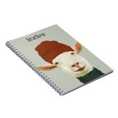 Niedliche, gemütliche Winterziege mit Beanie-Hut u Notizblock (Rechte Seite)