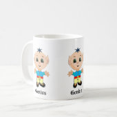 Niedliche Genius Elf & Kalligraphie Kaffeetasse (Vorderseite Links)