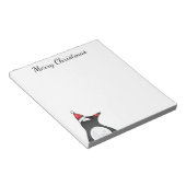 Niedliche Gentoo Penguin Tragen einer Weihnachtsma Notizblock (angewinkelt)