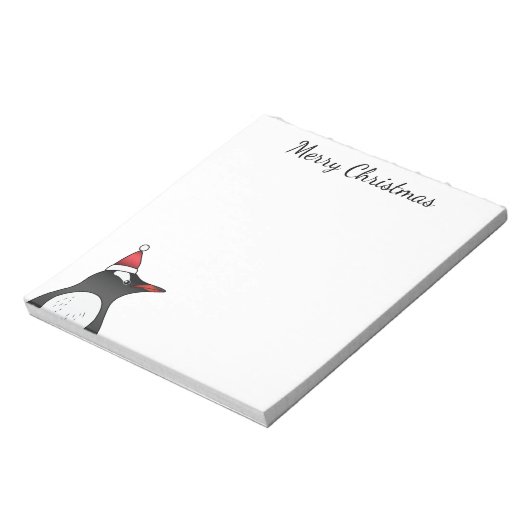 Niedliche Gentoo Penguin Tragen einer Weihnachtsma Notizblock (Rotiert)