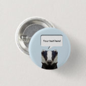 Niedliche, geometrische, blaue Sprachblase Button (Vorne & Hinten)