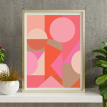 Niedliche geometrische Form Pink Orange Wand Kunst