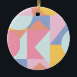 Niedliche geometrische Formen - Collage Artwork Keramik Ornament<br><div class="desc">Diese unterhaltsame,  frische grafische Collage zeichnet sich durch geometrische,  einfache Formen in einer niedlichen Farbpalette aus Pastellfarben und sanften Brillanten aus.</div>