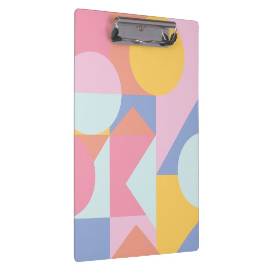 Niedliche geometrische Formen - Collage Artwork Klemmbrett (Rechts)