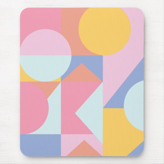 Niedliche geometrische Formen - Collage Artwork Mousepad (Vorne)