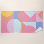 Niedliche geometrische Formen - Collage Artwork Strandtuch (Vorderseite)