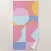 Niedliche geometrische Formen - Collage Artwork Strandtuch (Vorderseite)