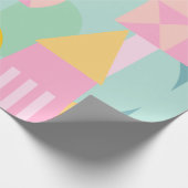 Niedliche geometrische Formen Collage in Frühjahrs Geschenkpapier (Ecke)