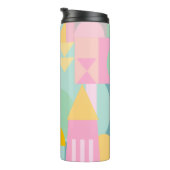 Niedliche geometrische Formen Collage in Frühjahrs Thermosbecher (Nach rechts gedreht)