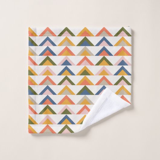 Niedliche geometrische Formen in erdigen Herbstfar Badhandtuch Set (Waschlappen)