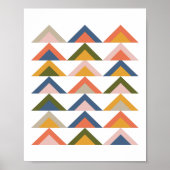 Niedliche geometrische Formen in erdigen Herbstfar Poster (Vorne)