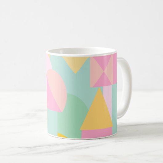 Niedliche geometrische Formen in Frühjahrspaletten Kaffeetasse (VorderseiteRechts)