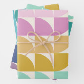 Niedliche geometrische Formen in hellen Pasten Geschenkpapier Set (Beispiel)