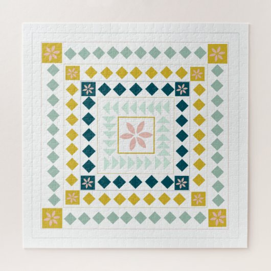 Niedliche geometrische Formen in Pastellfarben Puzzle (Horizontal)