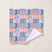 Niedliche geometrische Formen Muster Blau Badhandtuch Set (Waschlappen)