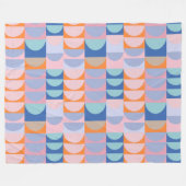 Niedliche geometrische Formen Muster Blau Fleecedecke (Vorderseite (Horizontal))