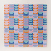 Niedliche geometrische Formen Muster Blau Puzzle (Horizontal)