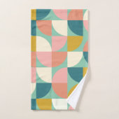 Niedliche geometrische Formen Muster in Aquamarin Badhandtuch Set (Handtuch)