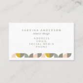 Niedliche geometrische Minimalistische Blütengelb Visitenkarte (Rückseite)