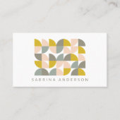 Niedliche geometrische Minimalistische Blütengelb Visitenkarte (Vorderseite)