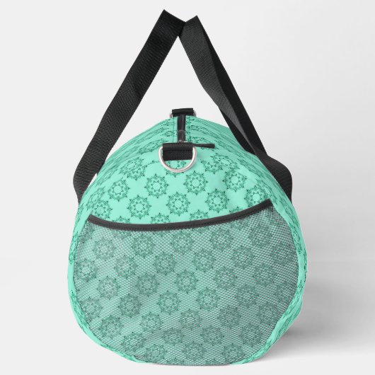Niedliche geometrische Pastel Aquamarin Mandala Mu Duffle Bag (Rechts)