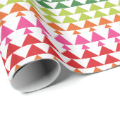 Niedliche geometrische Weihnachtsbaumen Rosa Rosa Geschenkpapier (Rolleneckpunkt)