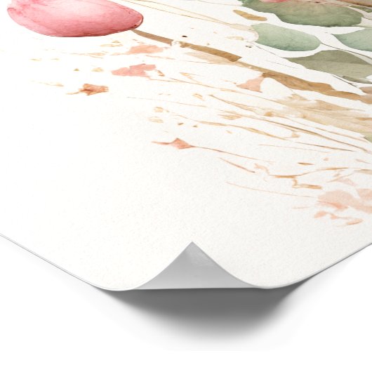 Niedliche Geparden Cub Pastel Wasserfarbene Frühli Poster (Ecke)