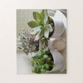 Niedliche gepolsterte Sukkulente mit Seashell-Foto Puzzle (Vertikal)