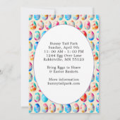 Niedliche gepresste Bunny & Basket Ostereier Jagd Einladung (Rückseite)