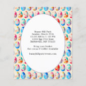 Niedliche gepresste Bunny & Basket Ostereier Jagd Flyer (Hinten)