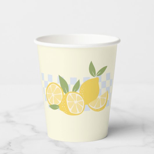 Niedliche geprüfte Sommerlemonen Pappbecher (Rückseite)