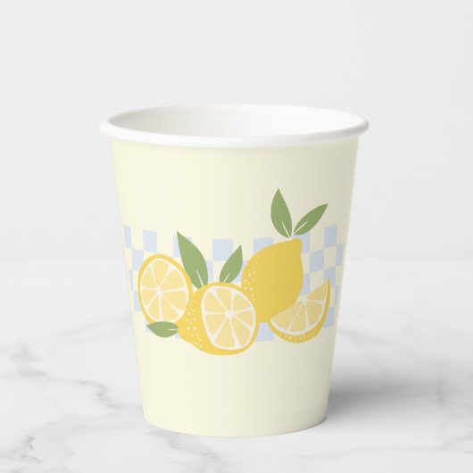 Niedliche geprüfte Sommerlemonen Pappbecher (Vorderseite)