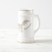 Niedliche gepunktete Gecko-Cartoon-Abbildung Bierglas (VorderseiteRechts)