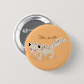 Niedliche gepunktete Gecko-Cartoon-Abbildung Button (Vorne & Hinten)