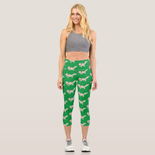 Niedliche gepunktete Gecko-Cartoon-Abbildung Capri Leggings