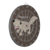 Niedliche gepunktete Gecko-Cartoon-Abbildung Dartscheibe (Vorderseite Links)