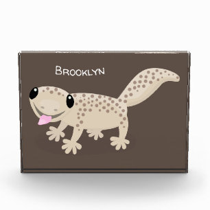 Niedliche gepunktete Gecko-Cartoon-Abbildung Fotoblock