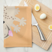 Niedliche gepunktete Gecko-Cartoon-Abbildung Geschirrtuch (Viertel Falte)