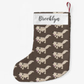 Niedliche gepunktete Gecko-Cartoon-Abbildung Kleiner Weihnachtsstrumpf (Rückseite)