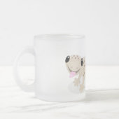 Niedliche gepunktete Gecko-Cartoon-Abbildung Mattglastasse (Links)