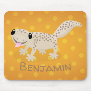 Niedliche gepunktete Gecko-Cartoon-Abbildung Mousepad