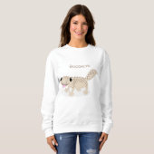 Niedliche gepunktete Gecko-Cartoon-Abbildung Sweatshirt (Vorne ganz)