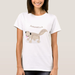 Niedliche, gepunktete Gecko-Cartoon-Abbildung T-Shirt
