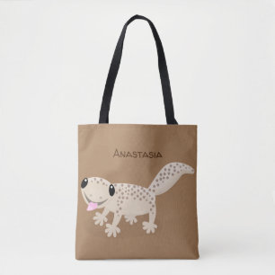 Niedliche gepunktete Gecko-Cartoon-Abbildung Tasche
