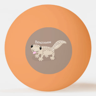 Niedliche gepunktete Gecko-Cartoon-Abbildung Tischtennisball