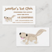 Niedliche gepunktete Gecko-Cartoon-Abbildung Visitenkarte (Vorne/Hinten)