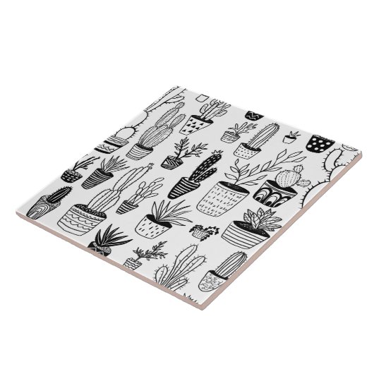 Niedliche gepunktete Pflanze Handmade Pattern Pfla Fliese (Seite)