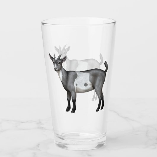 Niedliche Gepunktete Ziege Glas (Vorderseite)